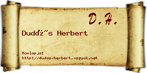 Dudás Herbert névjegykártya